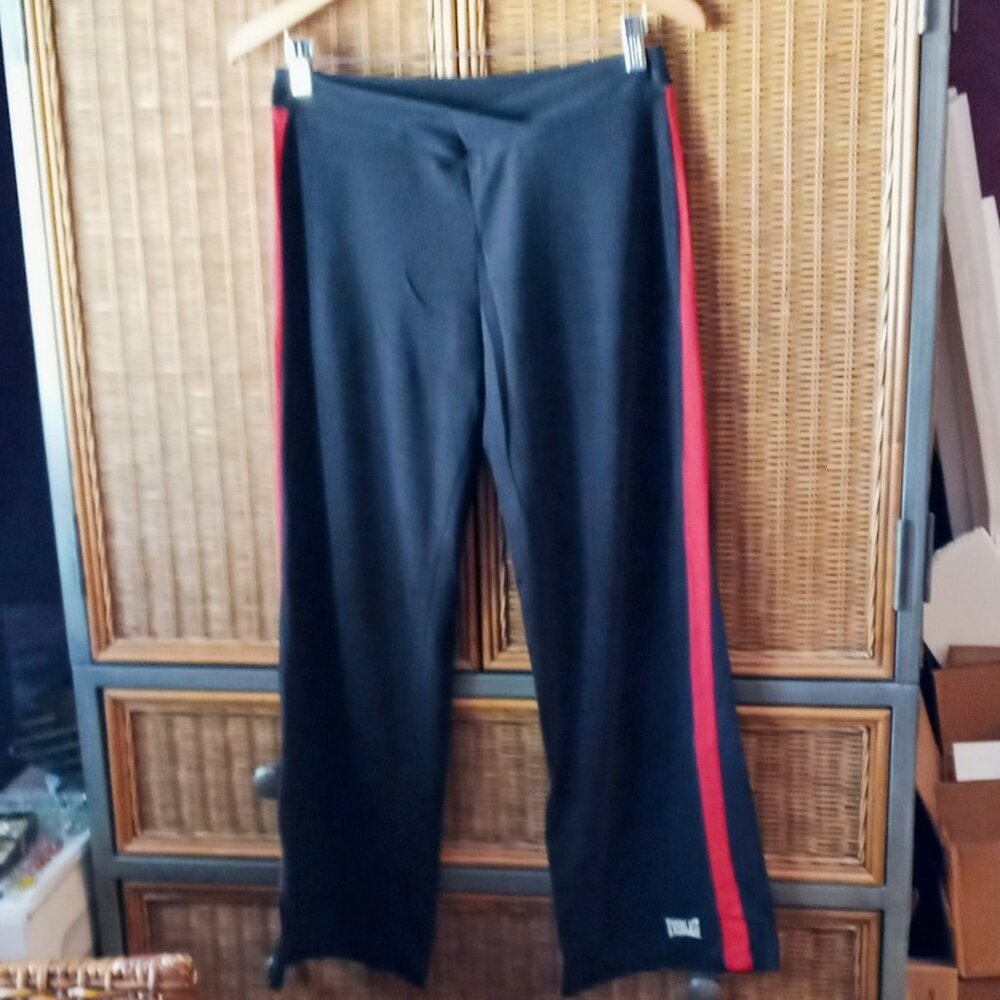 Vintage Everlast Black w/Red Stripe Stretchy Waist Women's Athletic Pants Jr XL - Picture 2 of 13